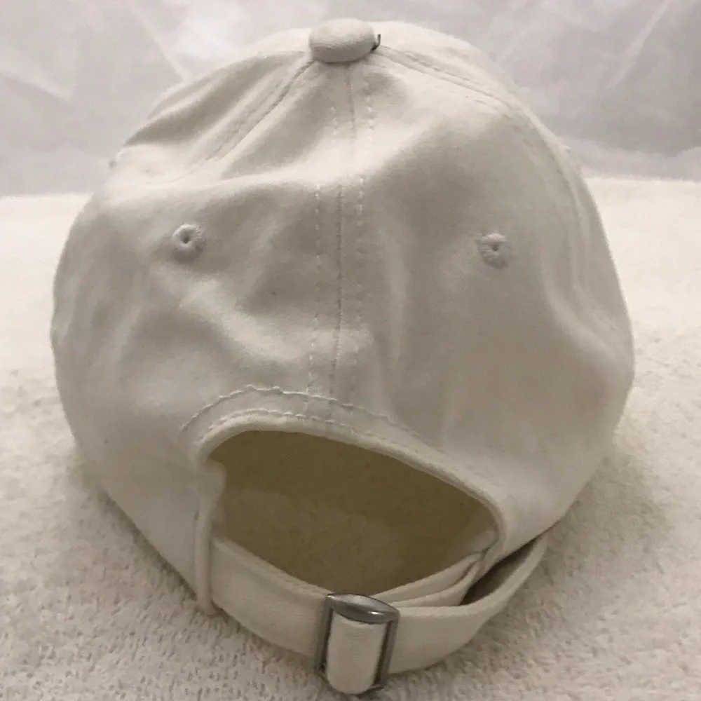 Women's Plain White Adjustable Buckle Strapped Ball Cap